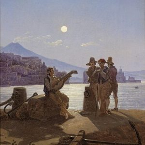 Carl Gustav Carus Napoli Limanındaki İtalyan Balıkçılar Kanvas Tablo