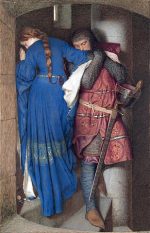 Frederic William Burton The Meeting on the Turret Stairs Kanvas Tablo