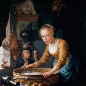 Gerrit Dou Soğan Doğrayan Kız Kanvas Tablo