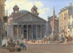 Jakob Alt Roma'daki Pantheon ve Piazza della Rotonda Kanvas Tablo