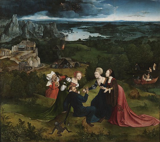 Joachim Patinir Quentin Matsys Aziz Antony Abbot'un Ayartmaları Kanvas Tablo