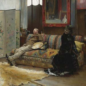 Pascal Dagnan-Bouveret Bouderie Gustave Courtois Stüdyosunda Kanvas Tablo