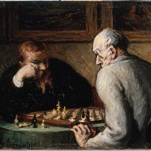 Honoré Daumier Satranç Oyuncuları Kanvas Tablo