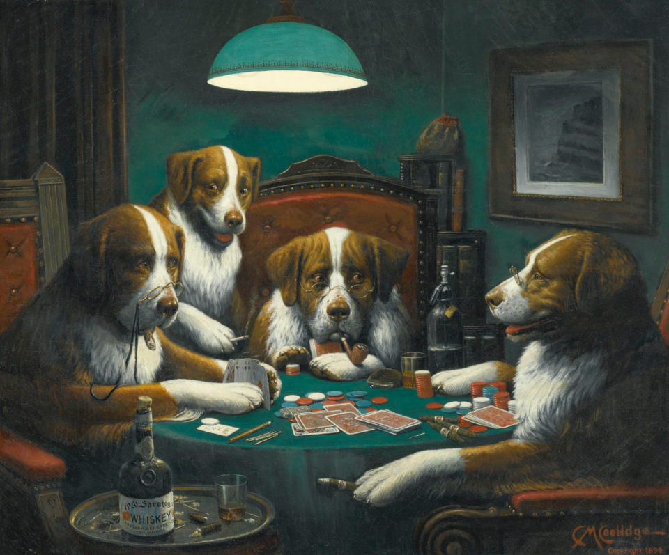 Cassius Marcellus Coolidge Poker Kanvas Tablo