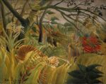 Henri Rousseau Tropik Fırtınada Kaplan Kanvas Tablo