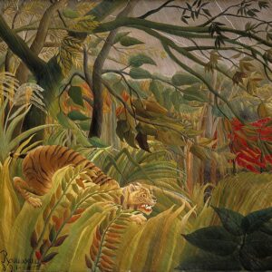 Henri Rousseau Tropik Fırtınada Kaplan Kanvas Tablo