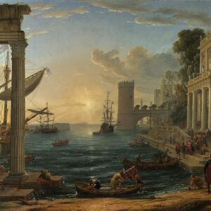 Claude Lorrain Kraliçe Sheba'nın Gemiye Binişi Kanvas Tablo